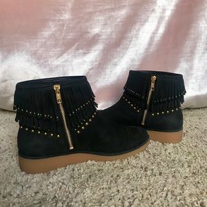 ugg adriana wedge fringe leather boot